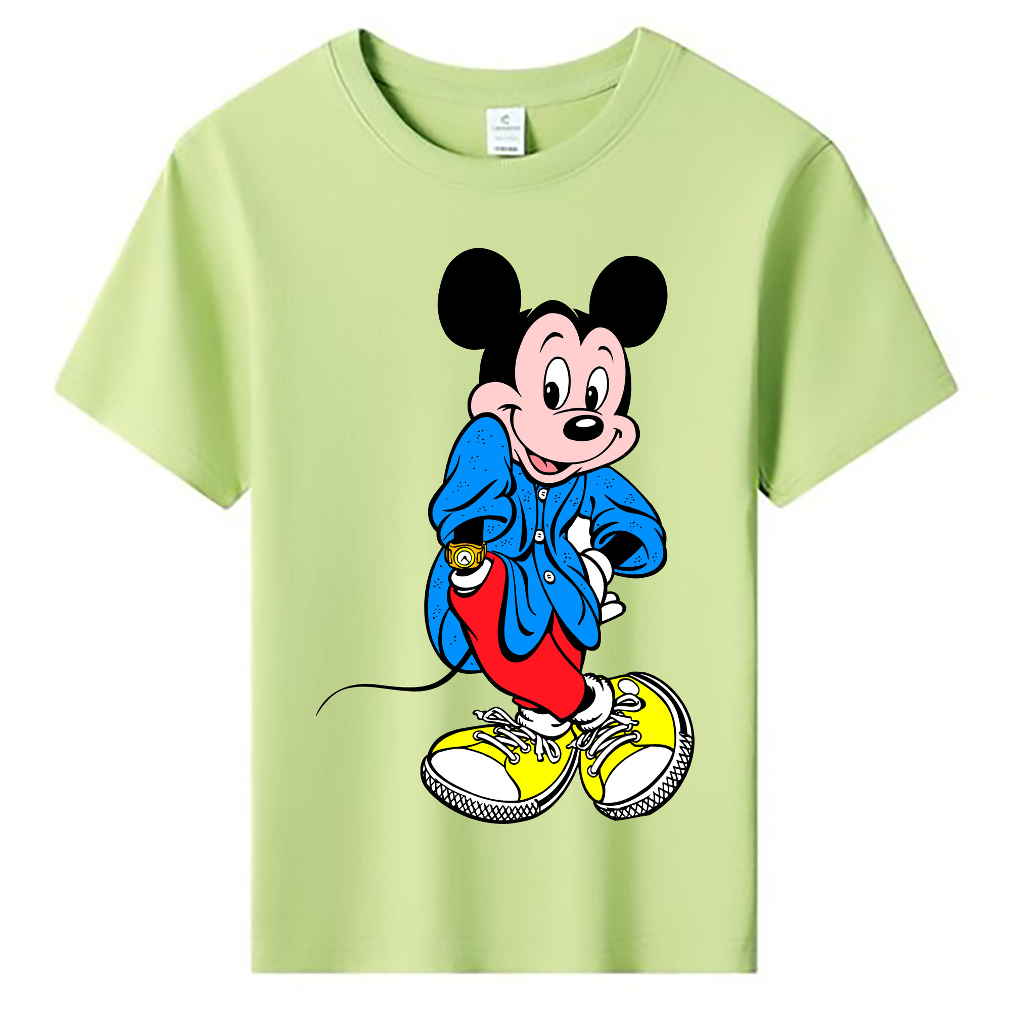 ミッキーマウス Mickey Mouse 綿100％キッズTシャツ（フロントプリント）